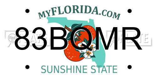 83BQMR Florida License Plate