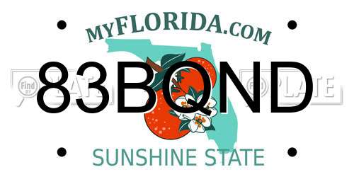 83BQND Florida License Plate