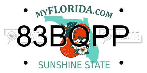 83BQPP Florida License Plate