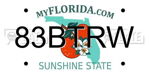 83BTRW Florida License Plate