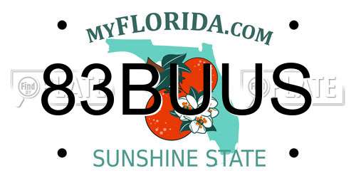 83BUUS Florida License Plate