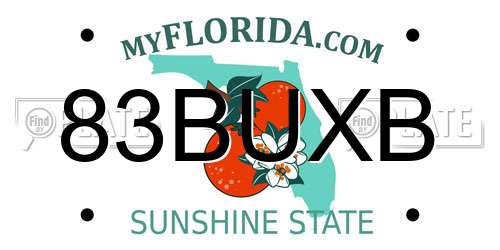 83BUXB Florida License Plate