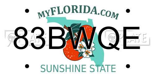 83BWQE Florida License Plate