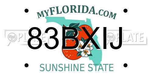 83BXIJ Florida License Plate