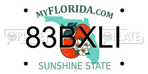 83BXLI Florida License Plate