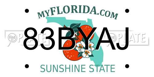 83BYAJ Florida License Plate