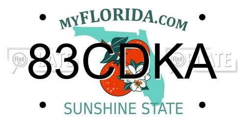83CDKA Florida License Plate