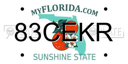 83CEKR Florida License Plate