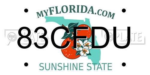 83CFDU Florida License Plate