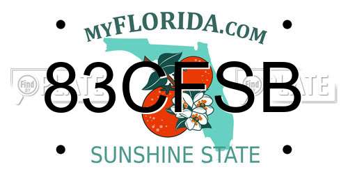 83CFSB Florida License Plate