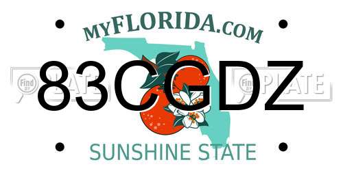 83CGDZ Florida License Plate