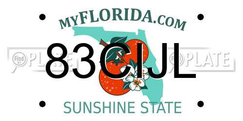 83CIJL Florida License Plate