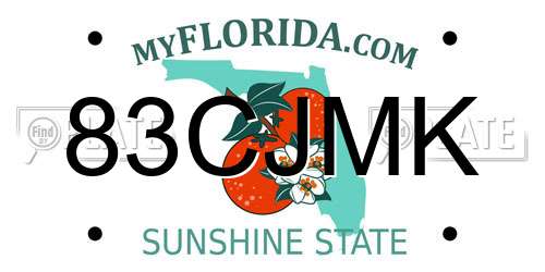 83CJMK Florida License Plate