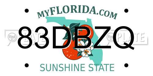 83DBZQ Florida License Plate