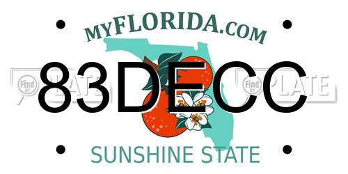 83DECC Florida License Plate