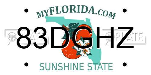 83DGHZ Florida License Plate