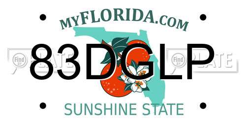 83DGLP Florida License Plate