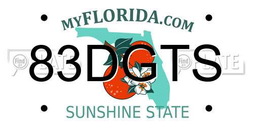 83DGTS Florida License Plate