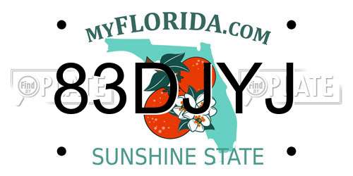 83DJYJ Florida License Plate