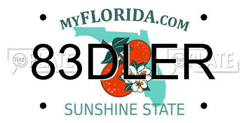 83DLER Florida License Plate