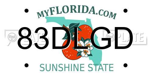 83DLGD Florida License Plate