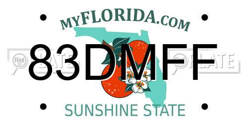 83DMFF Florida License Plate