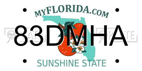 83DMHA Florida License Plate
