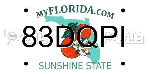 83DQPI Florida License Plate
