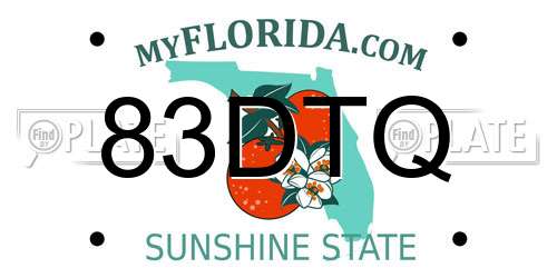 83DTQ Florida License Plate