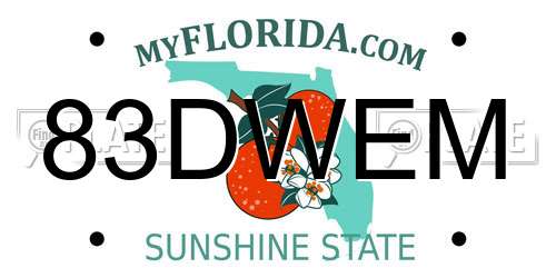 83DWEM Florida License Plate