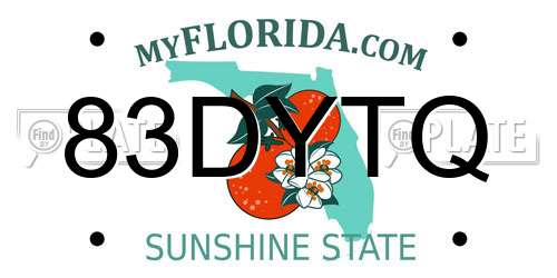 83DYTQ Florida License Plate