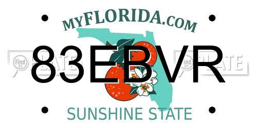 83EBVR Florida License Plate