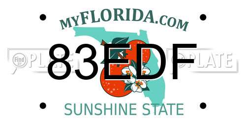 83EDF Florida License Plate