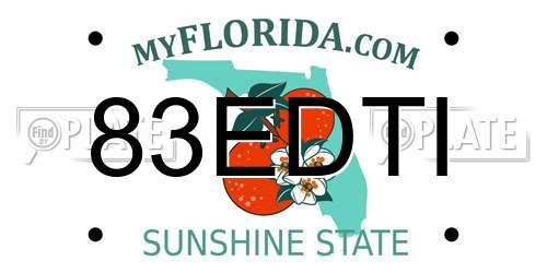83EDTI Florida License Plate