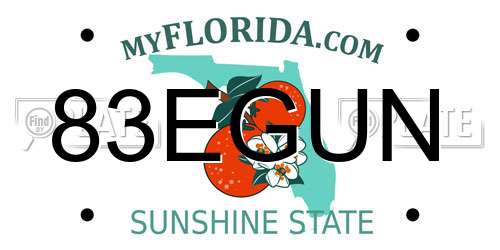83EGUN Florida License Plate