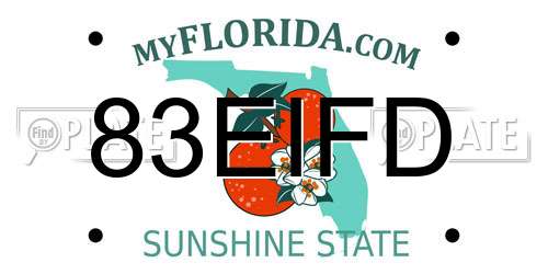 83EIFD Florida License Plate