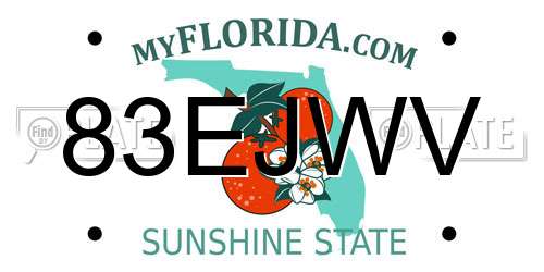 83EJWV Florida License Plate