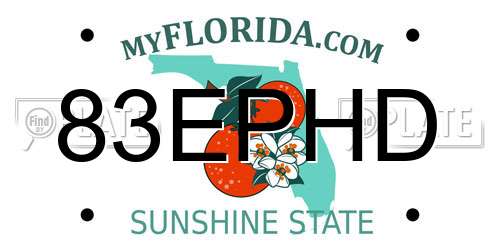 83EPHD Florida License Plate