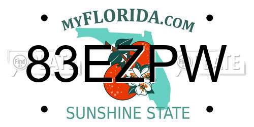 83EZPW Florida License Plate