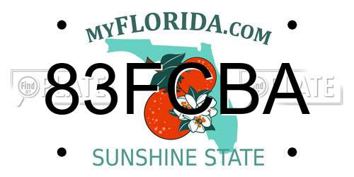 83FCBA Florida License Plate