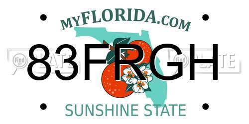 83FRGH Florida License Plate