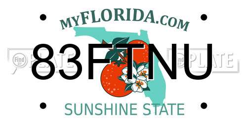 83FTNU Florida License Plate