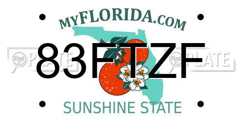 83FTZF Florida License Plate
