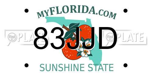 83JJD Florida License Plate