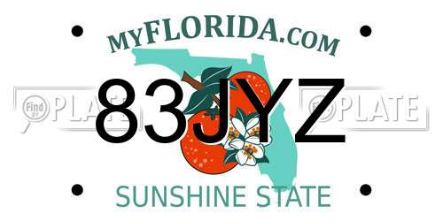 83JYZ Florida License Plate