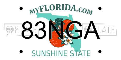 83NGA Florida License Plate