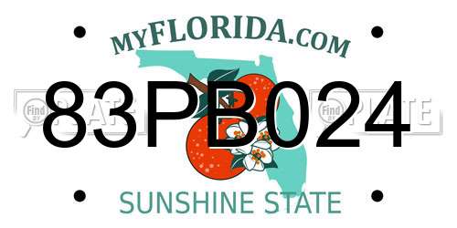 83PB024 Florida License Plate