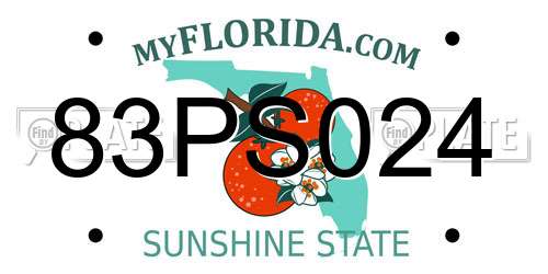 83PS024 Florida License Plate