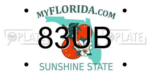 83UB Florida License Plate
