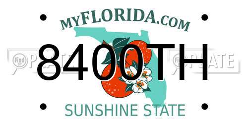 8400TH Florida License Plate